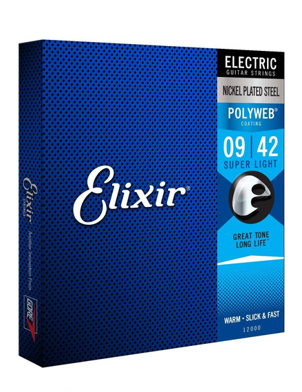 Struny do gitary elektrycznej Elixir 12000 PolyWeb Super Light 9-42