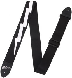Gibson GSBL10 Lightning Bolt Style 2 Safety Strap Jet Black pasek gitarowy