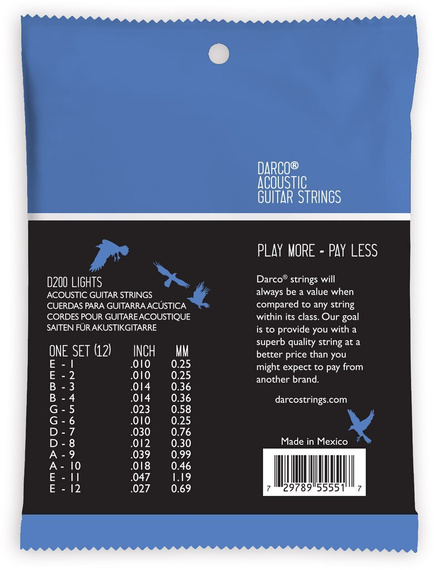 Darco D200 Light (10-47) Phosphor Bronze 92/8 struny do gitary 12-str akustycznej