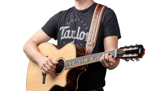 Taylor Element Strap,Brown/Cream Leather,2.5" - pasek