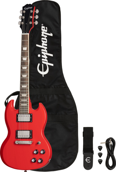 Zestaw gitara elektryczna Epiphone Power Players SG Lava Red