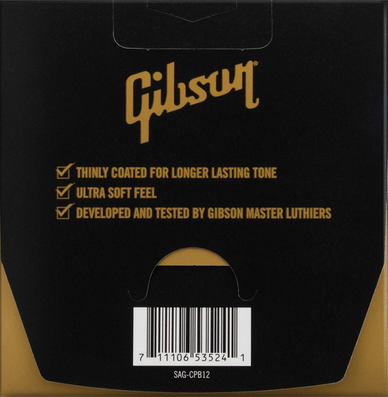 Gibson Coated Phosphor Bronze Acoustic Guitar Strings 12-53 Light Gauge struny