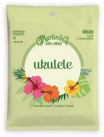 Struny do ukulele Martin Guitar Martin M600 Ukulele Fluorocarbon Soprano/Concert