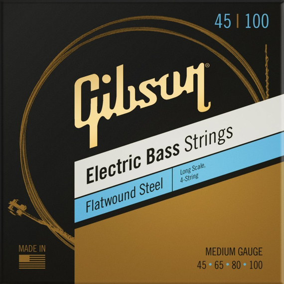 Struny basowe Gibson Long Scale Flatwound EB Strings 045-100 Medium