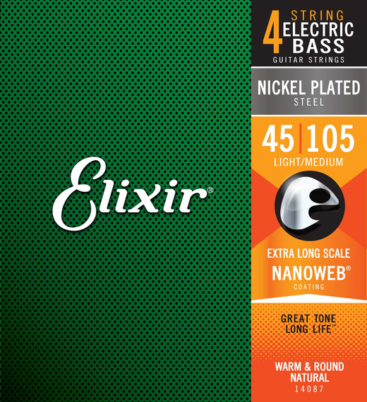 Struny do gitary basowej Elixir 14087 Medium (45-105) NW Extra Long Scale