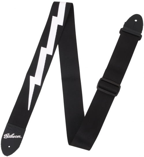 Gibson GSBL10 Lightning Bolt Style 2 Safety Strap Jet Black pasek gitarowy