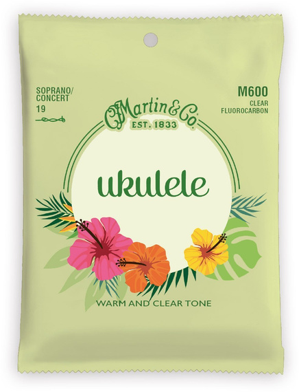 Struny do ukulele Martin Guitar Martin M600 Ukulele Fluorocarbon Soprano/Concert