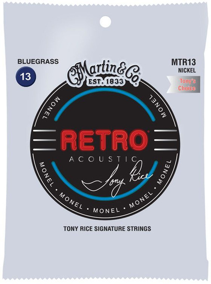 Struny do gitary akustycznej Martin MTR13 Bluegrass (13-56) Retro Tony Rice Monel