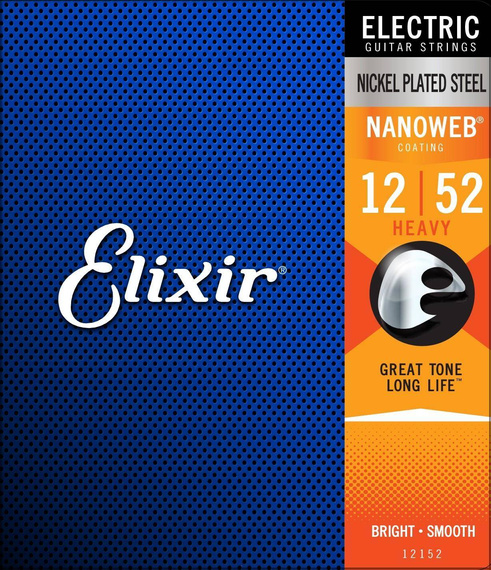 Struny do gitary elektrycznej Elixir 12152 NanoWeb Heavy 12-52