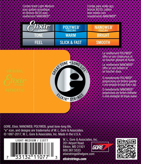 Elixir 11077 NanoWeb Light-Medium 12-56