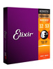 Struny do gitary akustycznej Elixir 16052 NanoWeb Phosphor Bronze Light 12-53
