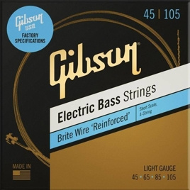 Gibson SBG-SSL Short Scale Brite Wire Electric Bass Strings, 4-String, Roundwound struny basowe