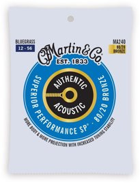 Struny do Gitary Akustycznej Martin MA240 Authentic Bluegrass 80/20