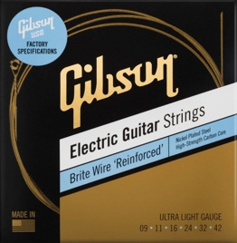 Struny do gitary elektrycznej Gibson Brite Wire Reinforced 9-42 Ultra-Light